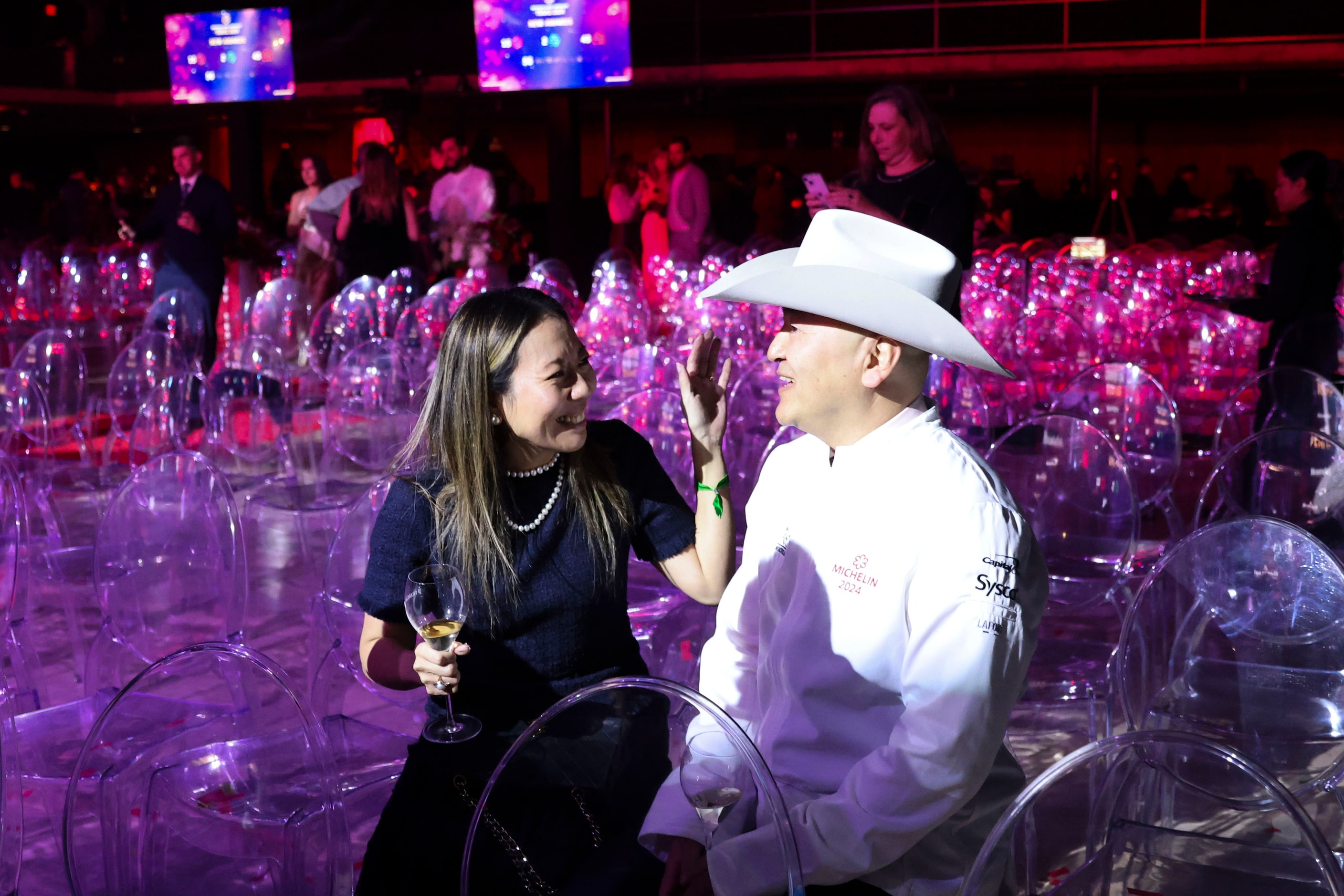 Hiroko Sekiguchi (left) and her husband Chef Tatsuya Sekiguchi of Tatsu Dallas gets a moment...