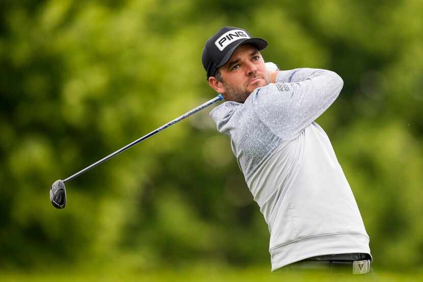 Canadian Corey Conners tees off on the 10th hole during the first round of the Canadian Open...