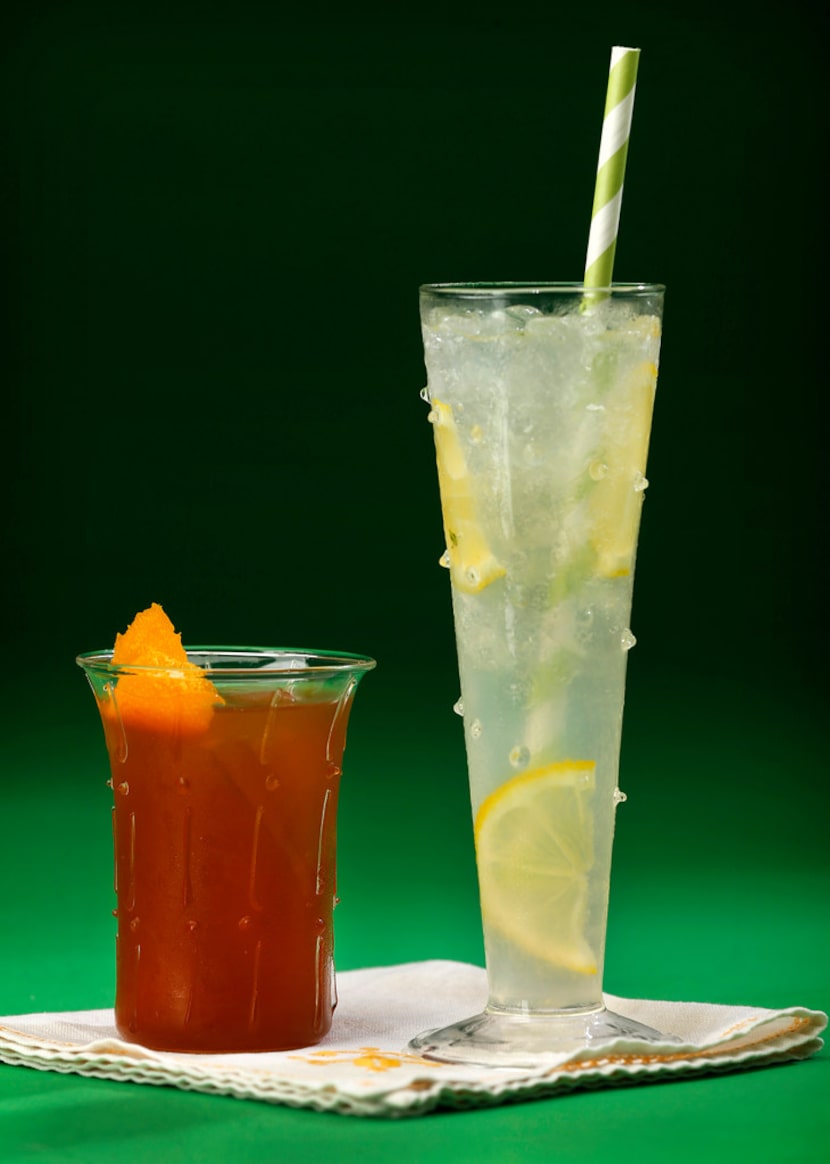 Elderflower New Fashioned Sparkling (left) and Elderflower Lemonade