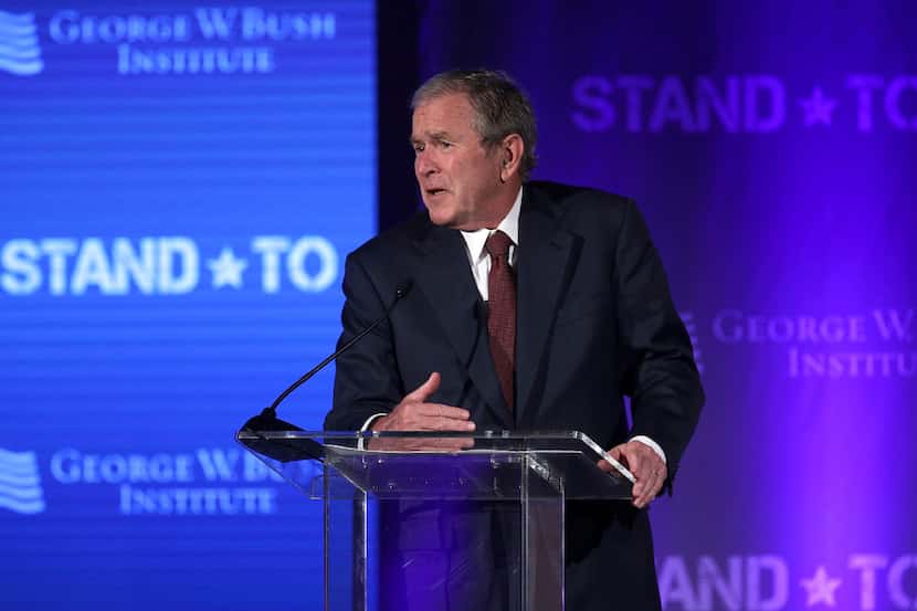 Former President George W. Bush spoke Friday at the U.S. Chamber of Commerce in Washington,...