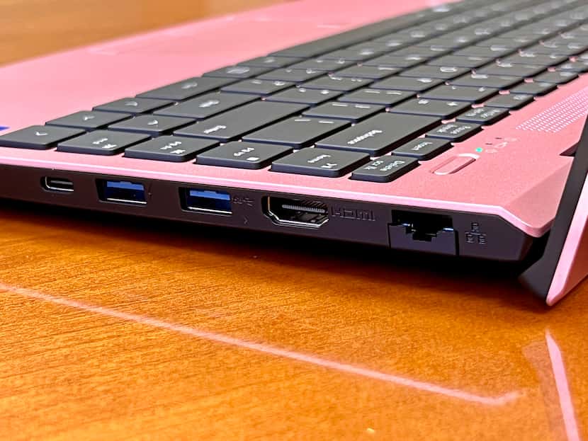 The VAIO FE laptop's ports include Ethernet, HDMI, USB-A and USB-C.
