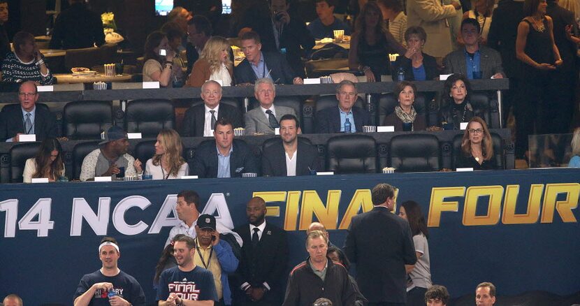 Talk about powerful friends. Here's a shot from Jerry Jones' owner's box during the NCAA...