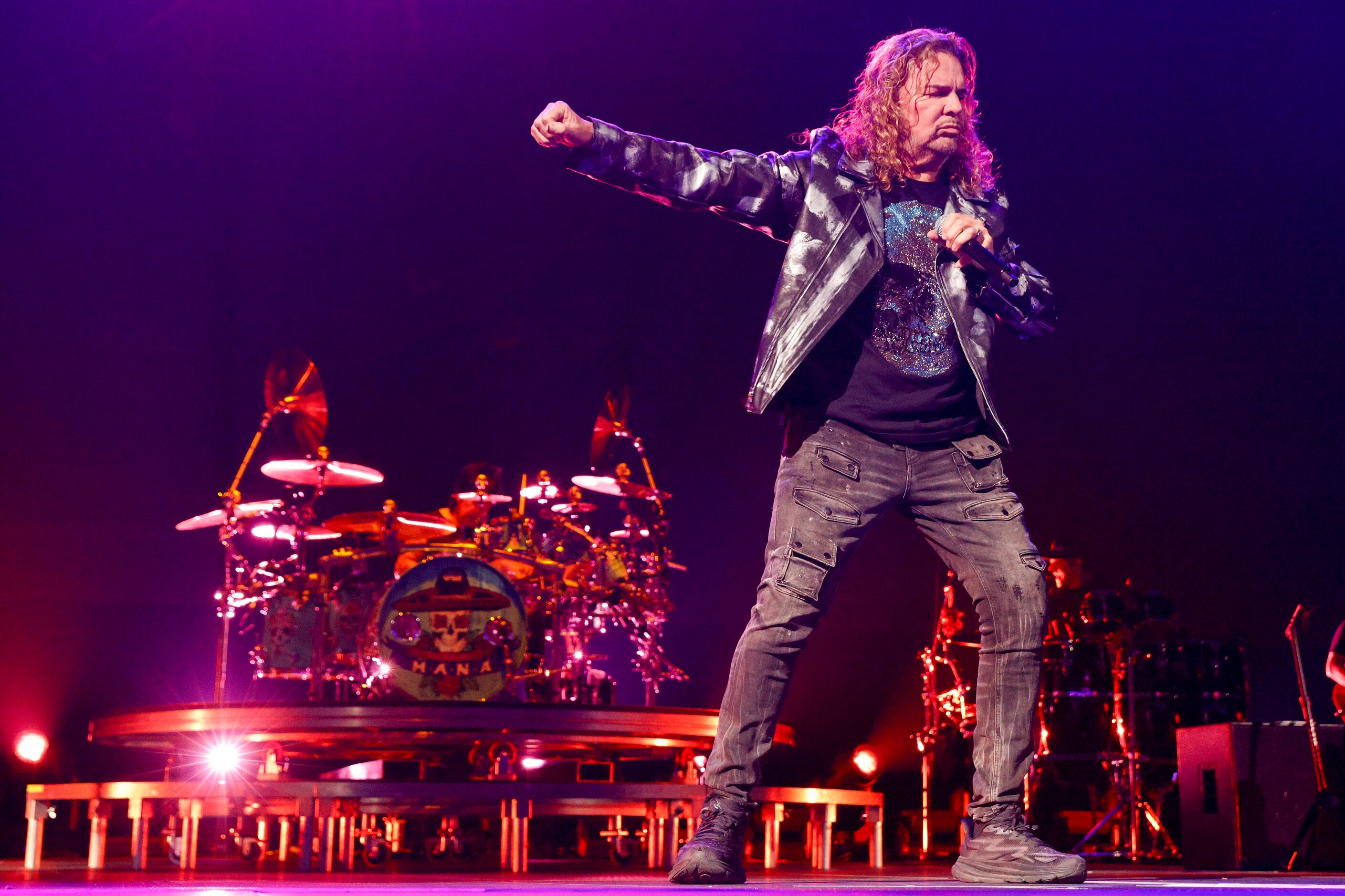 Fher Olvera of Maná performs at the American Airlines Center, Friday, Sept. 8, 2023, in Dallas.