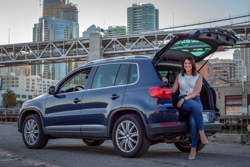 Emily Hurwitz with her 2012 Volkswagen Tiguan, recently purchased through the online...