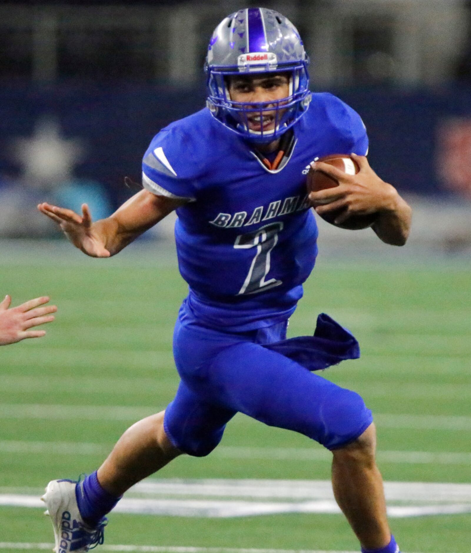 Omaha Pewitt High School running back Cross Holder (2) caries the ball close to the goal...