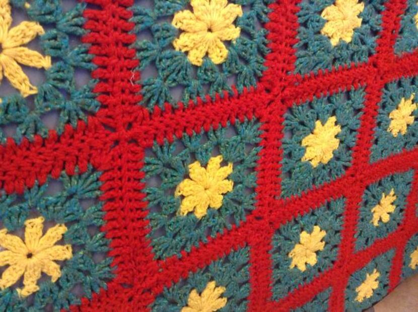 
Yarn-bombing works disguise some of the institutional fixtures in Townsel’s classroom.
