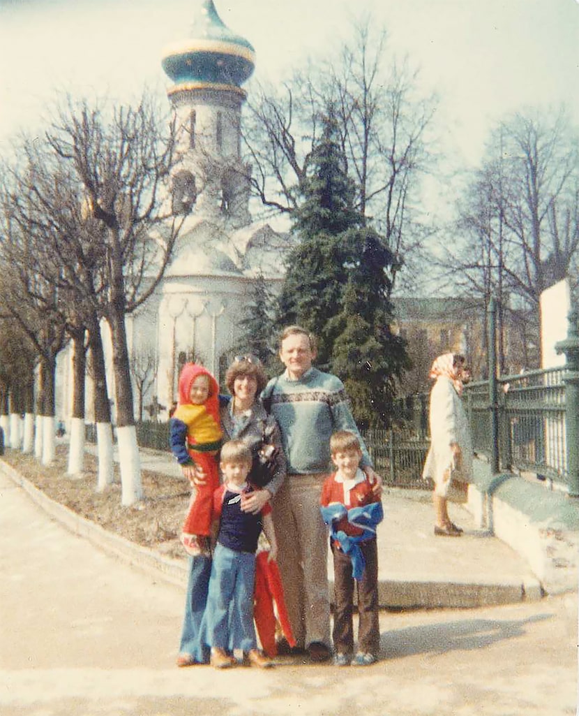 James Olson with his wife, Meredith, and their children Jeremy, Joshua and Hillary posed for...