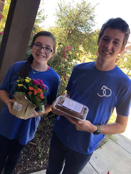 Katie and Cooper delivered flowers and pumpkin bread to friends on Nov. 4, in memory of...
