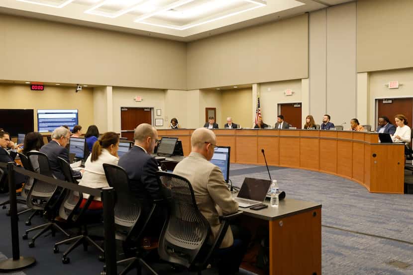 Dallas Independent School District Board of Trustees talk about a new code of conduct for...