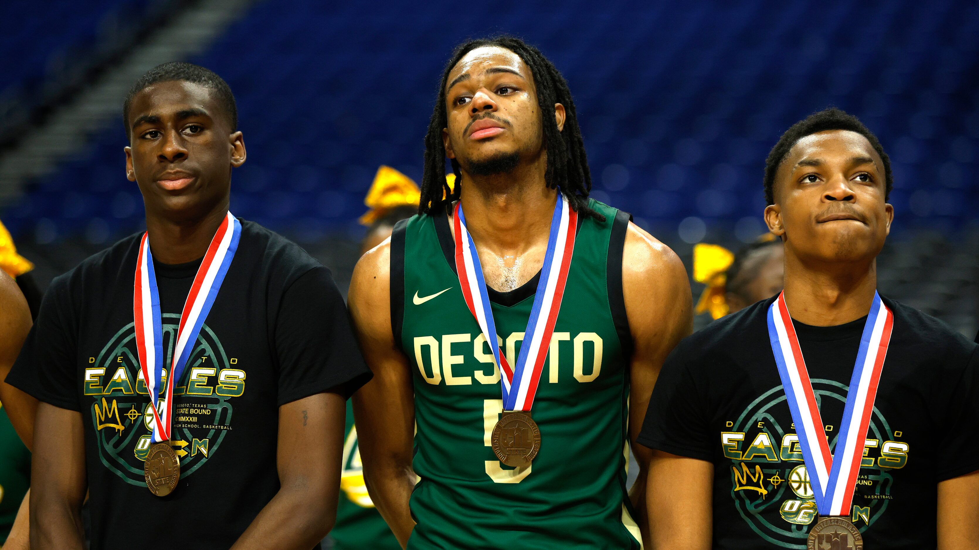 DeSoto Ahmir Wall (5) and the rest of their team dan hide their disapointment .Richardson...