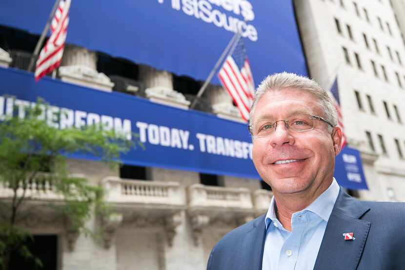 Builders FirstSource CEO Dave Flitman outside the New York Stock Exchange.