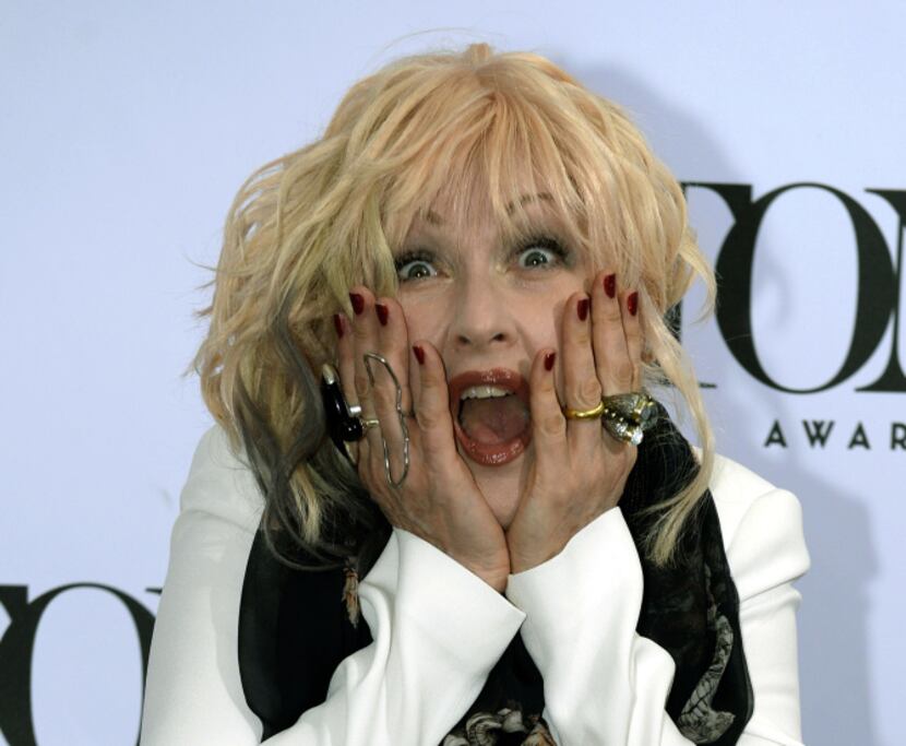 Actress Cyndi Lauper poses on May 1, 2013 during a photo session for Tony Awards nominees on...