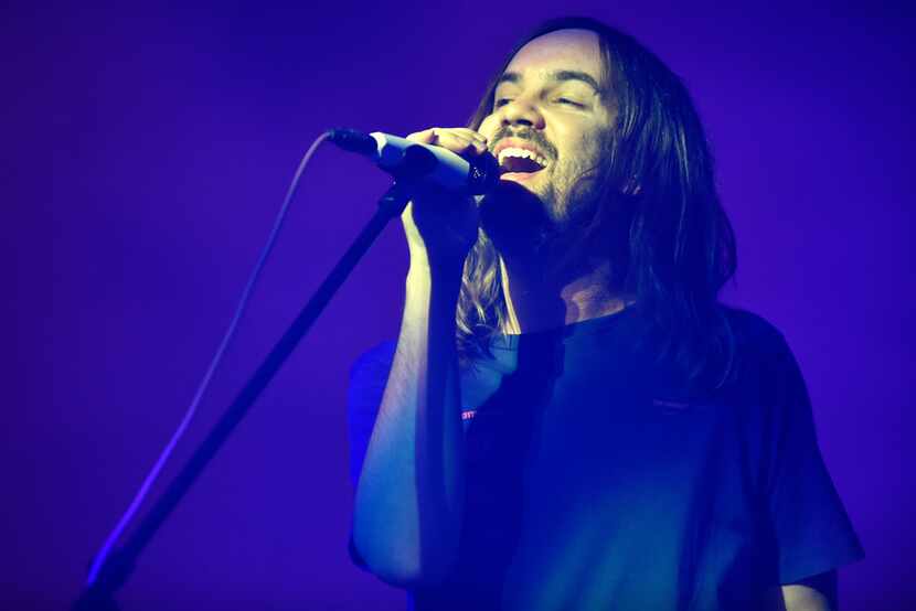 Tame Impala lead singer Kevin Parker performs at the Toyota Music Factory in Irving,...