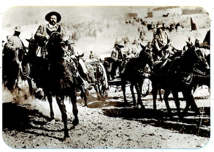 Pancho Villa rode at the head of his rebel army in Mexico in 1916. American soldiers pursued...