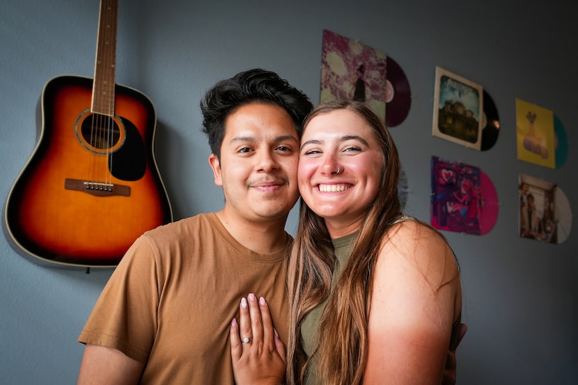 Natalie Taylor and Oscar Silva photographed at their home on Monday, July 8, 2024, in Denton.