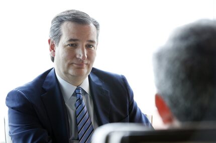  Sen. Ted Cruz sat for an interview at the Omni Dallas Hotel on Saturday. (Vernon...