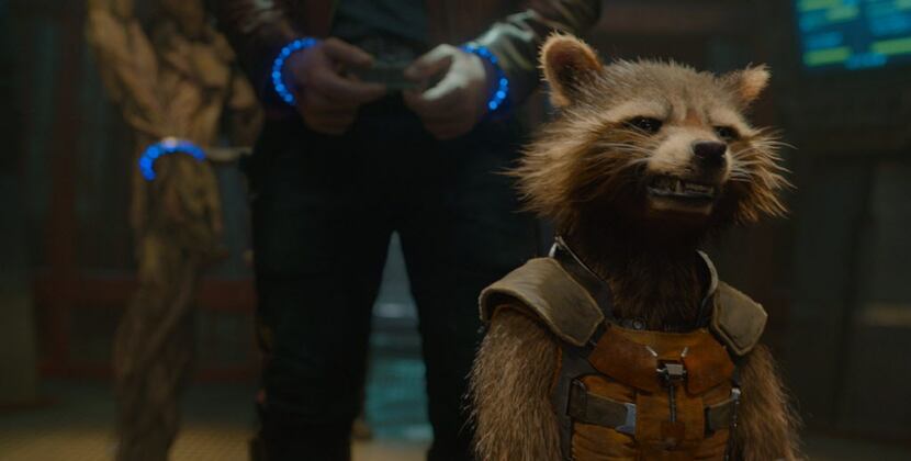 Rocket the Raccoon is voiced by Bradley Cooper in Marvel's Guardians Of The Galaxy.