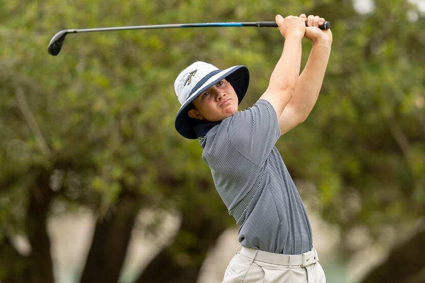 KellerÕs Kaelen Dulany hits from the 3rd tee box during the final round of the UIL Class 6A...