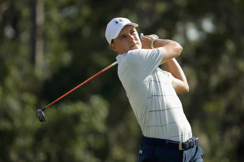 PONTE VEDRA BEACH, FL - MAY 12:  Jordan Spieth of the United States plays his shot from the...