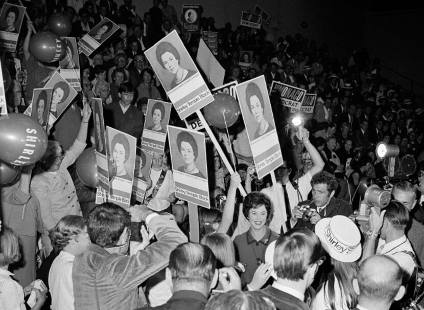 Decades after her retirement from films, Temple’s interest in politics brought her back into...