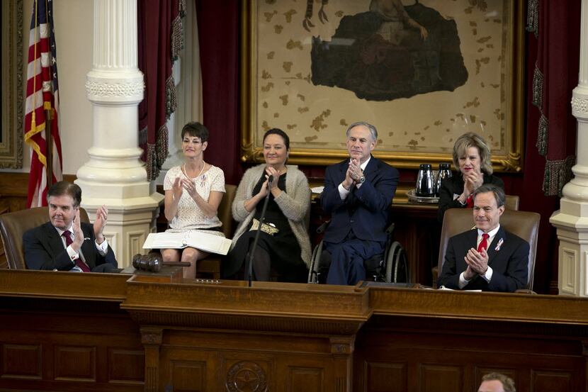 From left, Lt. Gov. Dan Patrick, Tx. Senator Donna Campbell, Texas First Lady Cecilia...