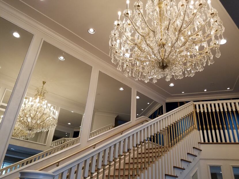 This staircase at The Guest House at Graceland is modeled after one at Graceland that leads...