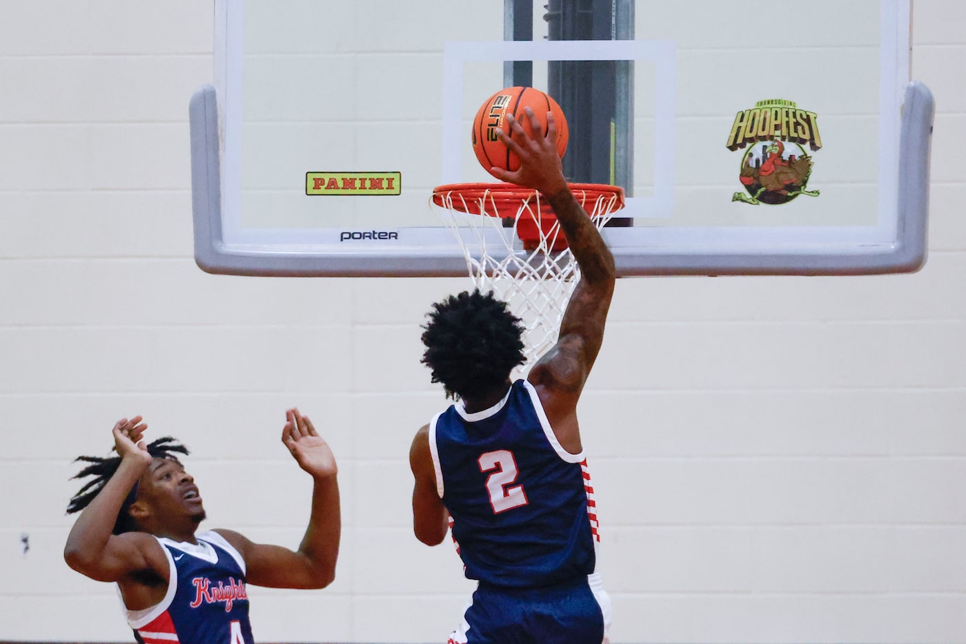 Kimball High’s Jaylon Dean-Vines dunks against Centennial High of California during the...