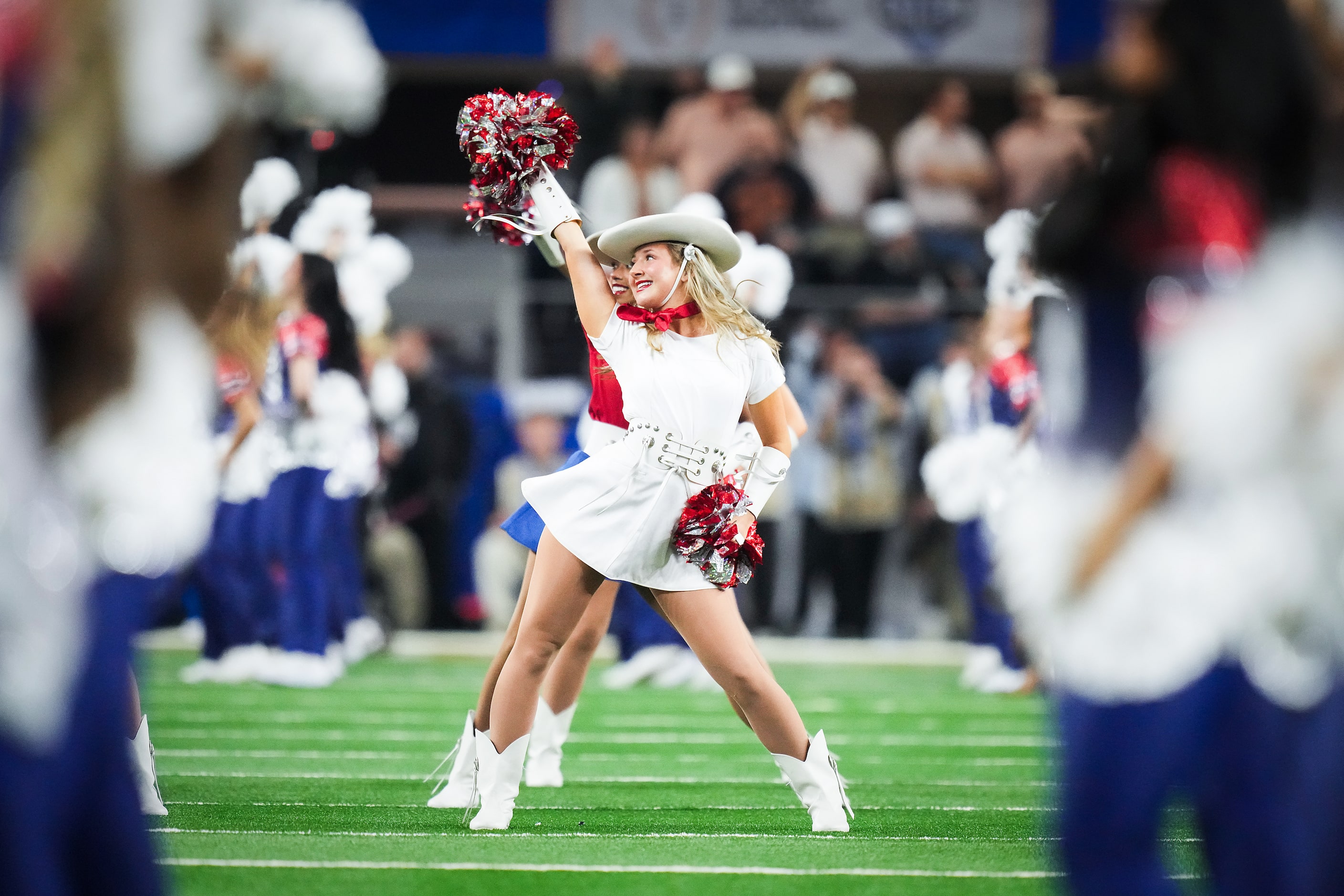 The Kilgore College Rangerettes perform before the Cotton Bowl NCAA College Football Playoff...