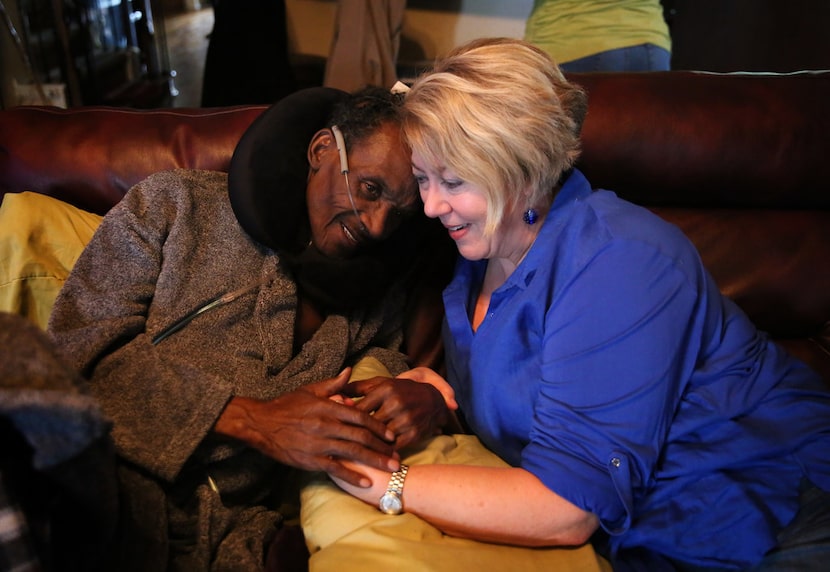 Michelle Moore (right), the attorney who helped to exonerate Johnnie Lindsey (left), a Texas...