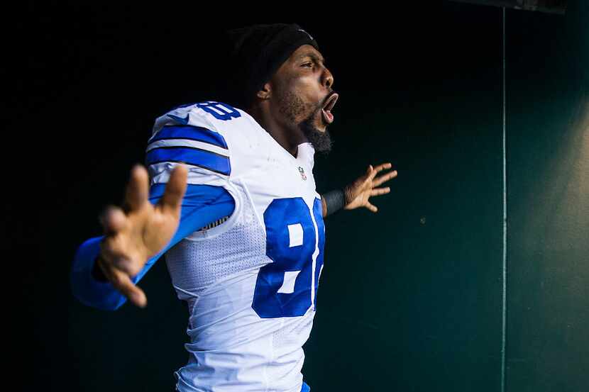 Dallas Cowboys wide receiver Dez Bryant comes out of the tunnel to take the field before an...