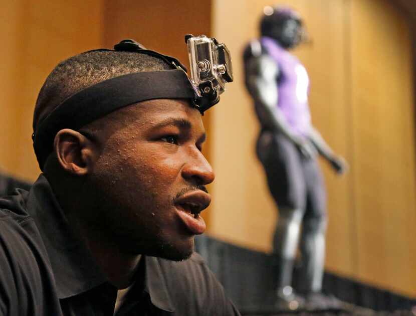 TCU's David Porter wore a GoPro camera on his head in 2014 to record video as he was...