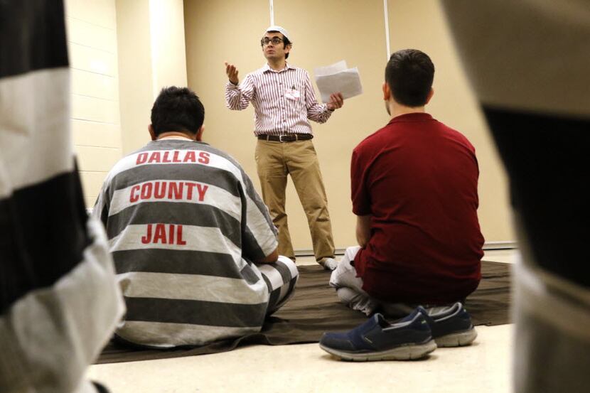 Raindrop Foundation Director Mehmet Soyer delivers a sermon to Dallas County Jail Muslim...