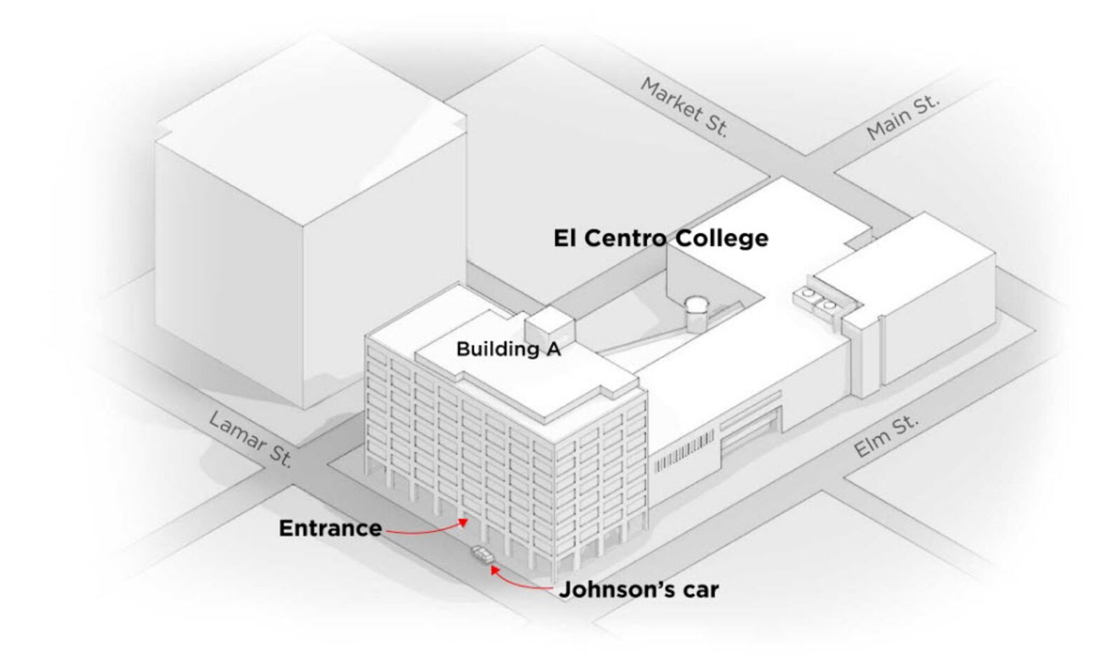 1. First attempt in    Micah Johnson parks his car on Lamar Street (with hazards flashing),...