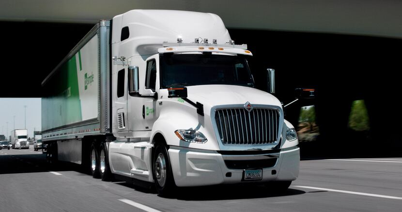 TuSimple's autonomous trucks are equipped with HD cameras, radar and other sensors to inform...