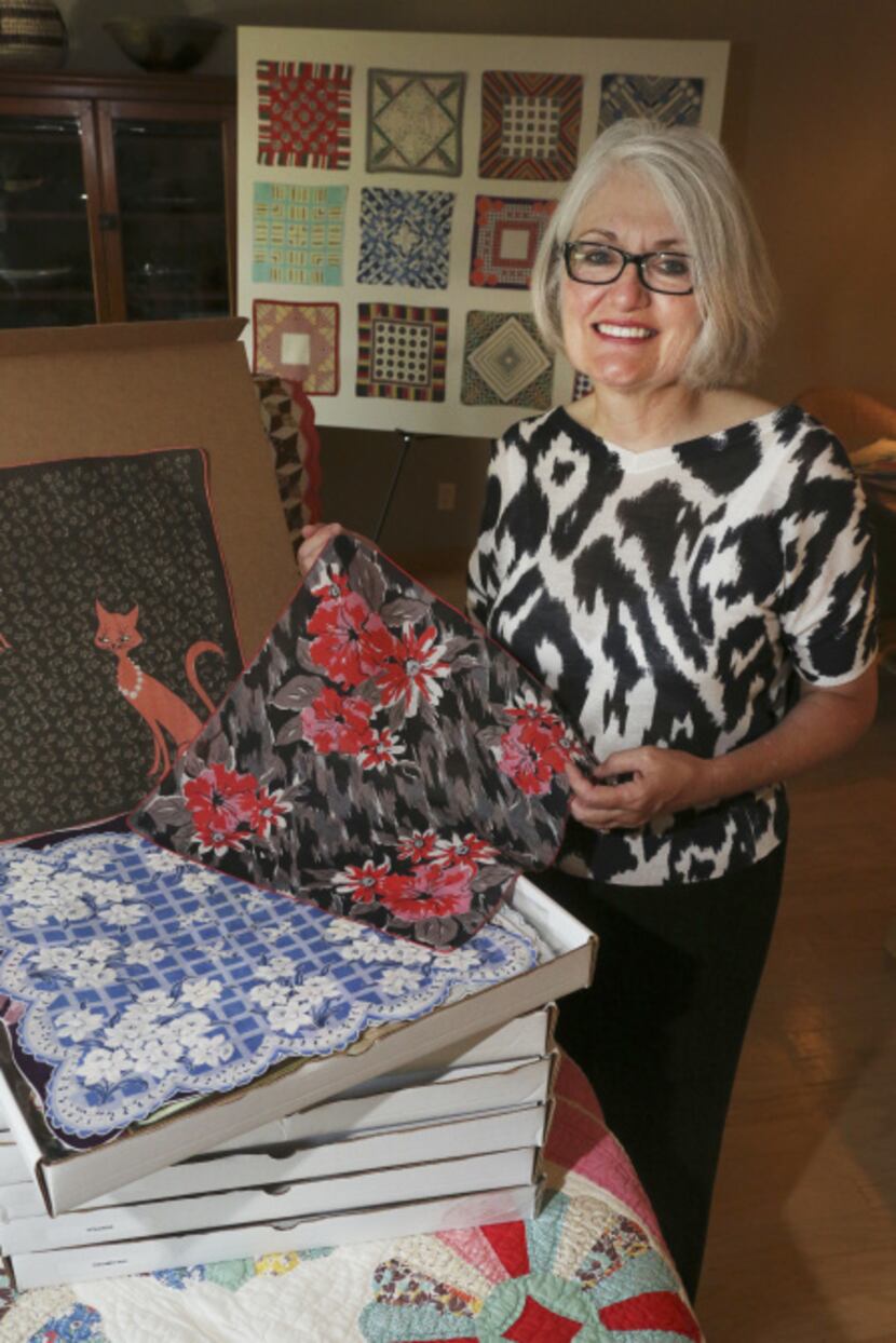 Dallas attorney Susan Patterson collects, adores and re-sells old and new handkerchiefs.