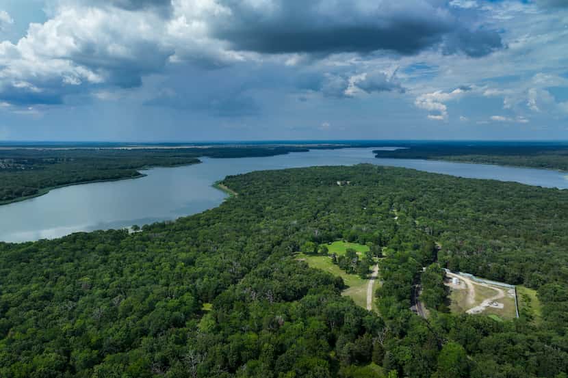 Aerial view of Fairfield Lake State Park on June 5 in Fairfield.