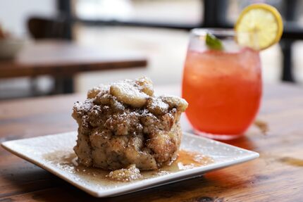 TLC Vegan Cafe's menu in Richardson includes vegan bananas foster bread pudding.