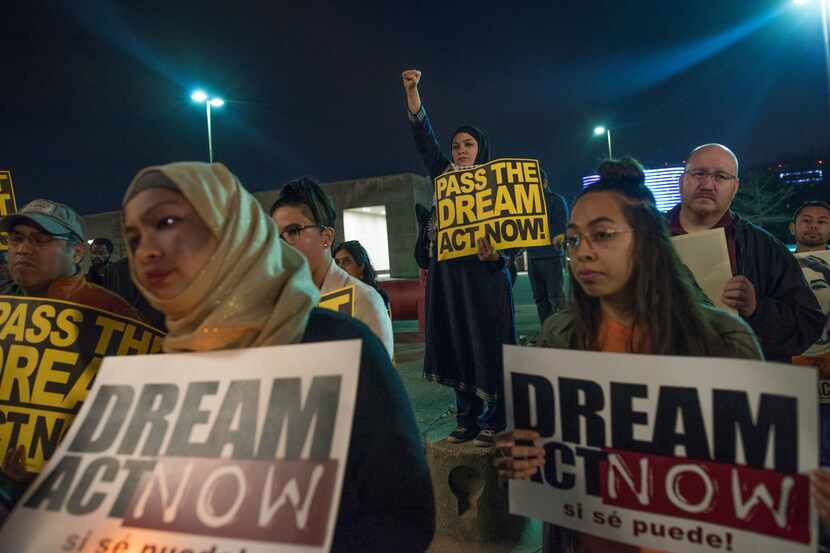 In March, protesters  gathered at Dallas City Hall to support undocumented immigrants who...