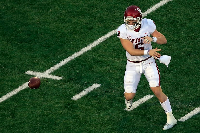 Oklahoma quarterback Baker Mayfield (6) during the second half of an NCAA college football...