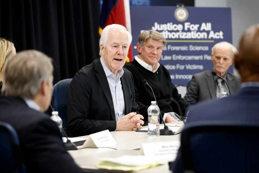 Sen. John Cornyn leads a roundtable discussion about the Justice for All Reauthorization Act...