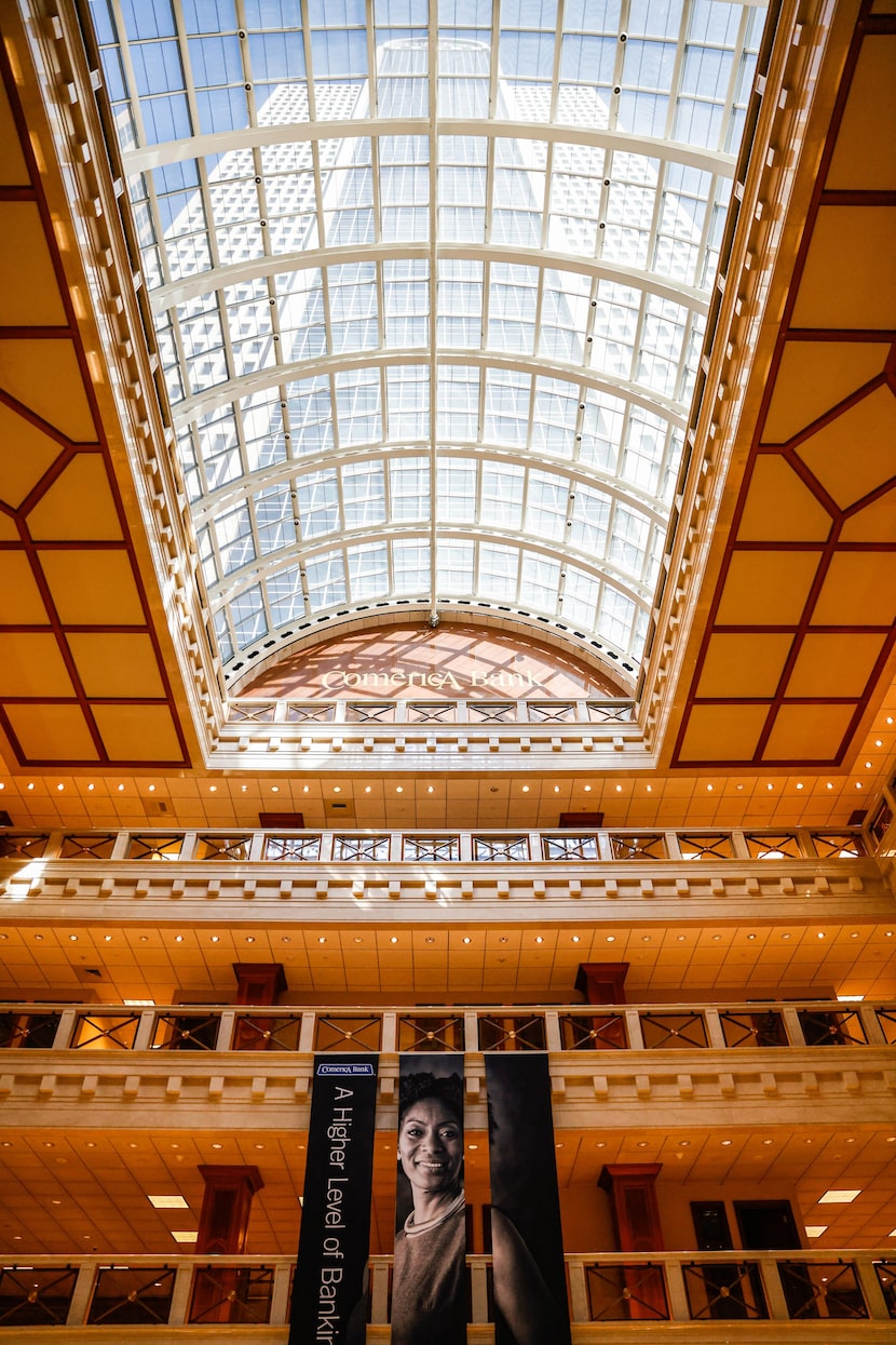 A view inside Comerica's namesake tower in downtown Dallas.