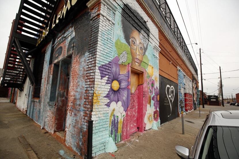 Sanah Brown's mural titled Mega Zee (right) is part of the 42 Murals project in the Deep...