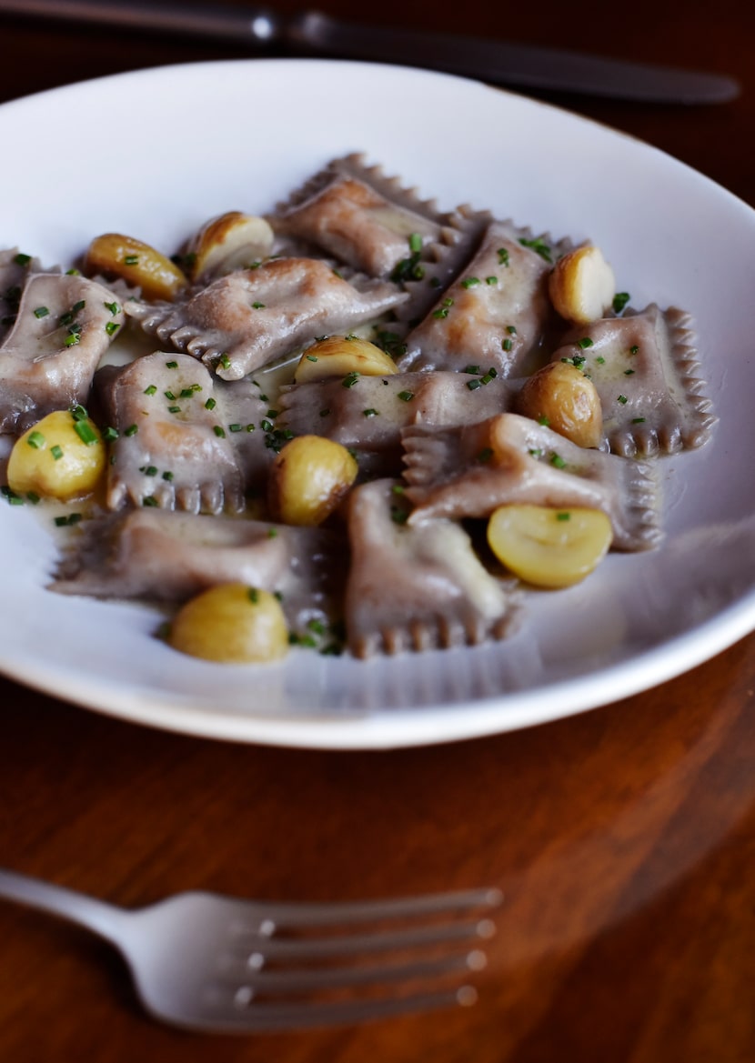 Chestnut anglotti with brown butter, ricotta and Parmesan