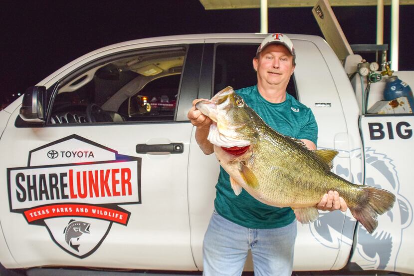 John LaBove of Greenville with the 15.48 pound Toyota ShareLunker he reeled in on March 2 at...
