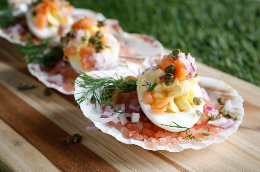 Smoked Salmon Deviled Eggs 