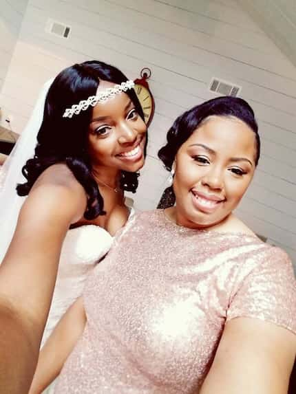 Selena Boyd (left) with her childhood best friend Kishana Jeffers at Boyd's wedding.