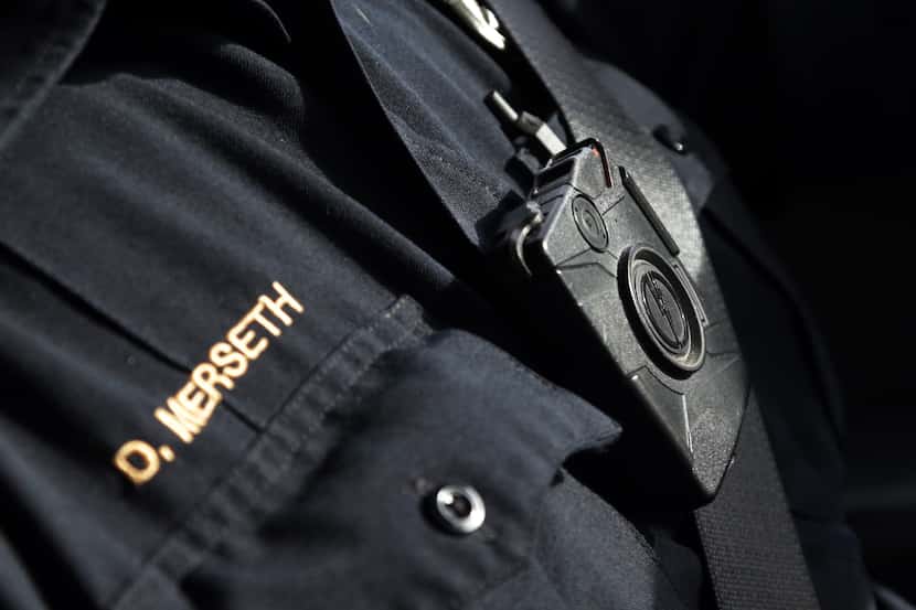 In this Feb. 2, 2015 photo, police officer Dan Merseth wears one of Duluth, Minnesota's 110...