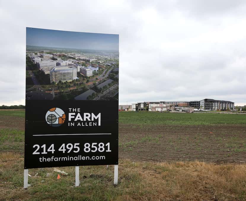 A shopping center, restaurants and office building are on the way at The Farm in Allen....
