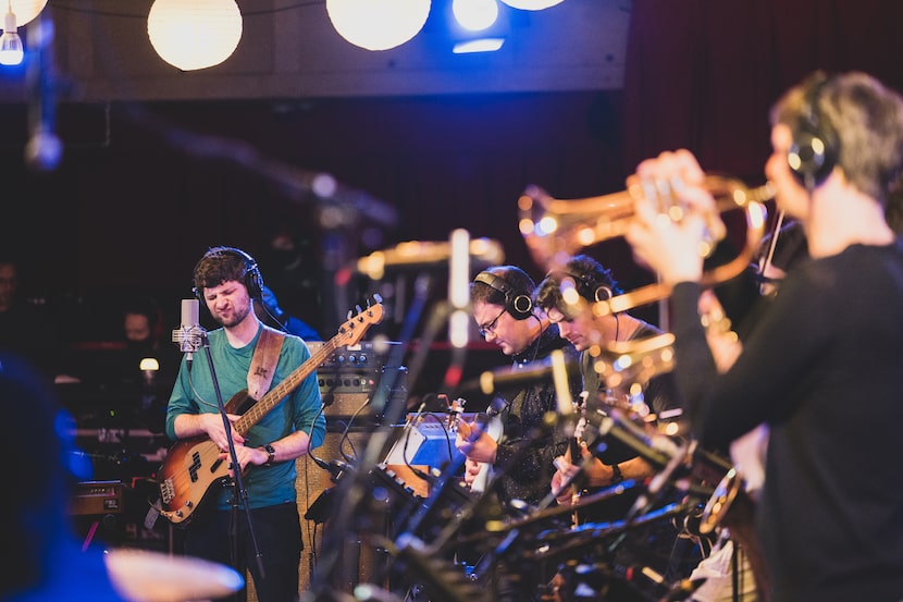 Snarky Puppy bassist and bandleader Michael League (left) moved to Brooklyn in 2009 and then...