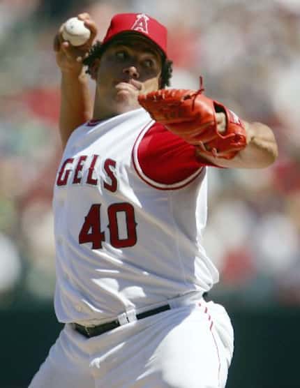 ANAHEIM, CA - SEPT. 4, 2005:  Bartolo Colon, then with the Los Angeles Angels, pitches...